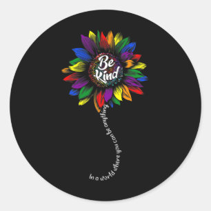 Pegatina Redonda Concienciación sobre el autismo girasol Que sea un