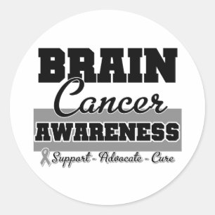 Pegatina Redonda Concienciación sobre el cáncer de cerebro