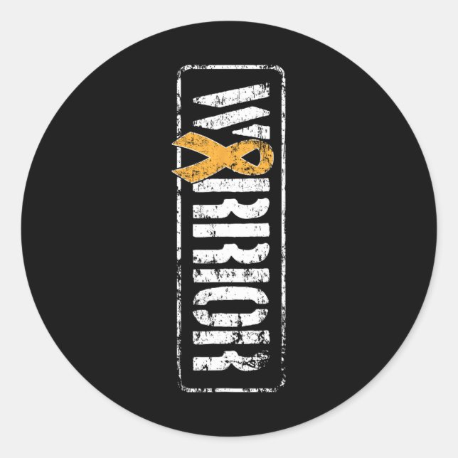 Pegatina Redonda Concienciación sobre el cáncer de leucemia - Guerr (Anverso)