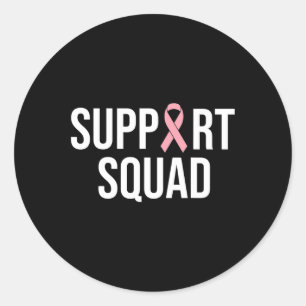 Pegatina Redonda Concienciación sobre el cáncer de mama en familia 