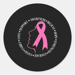 Pegatina Redonda Concienciación sobre el cáncer de mama Escuadrón d