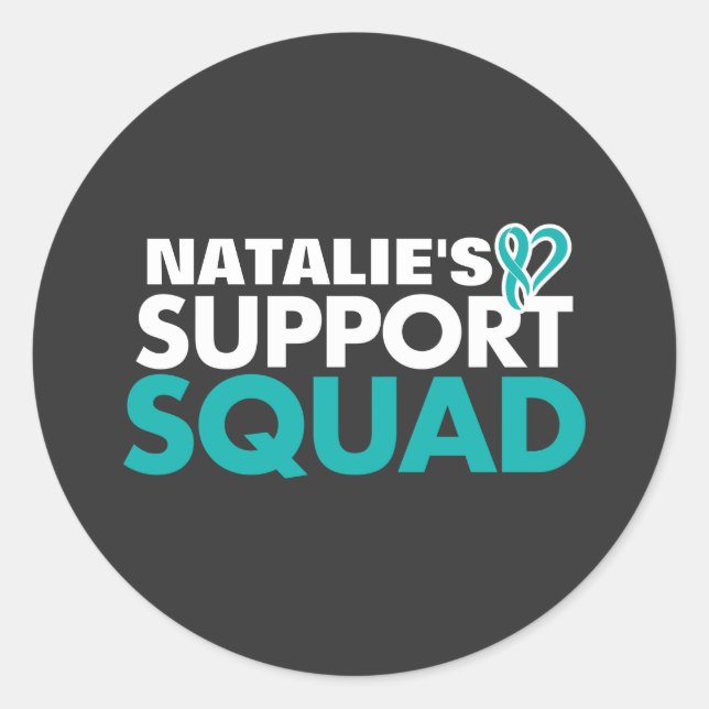 Pegatina Redonda Concienciación sobre el cáncer de ovario de apoyo  (Anverso)