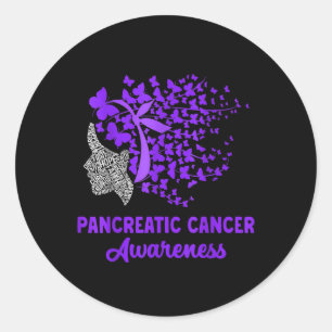 Pegatina Redonda Concienciación sobre el cáncer de páncreas Mujeres