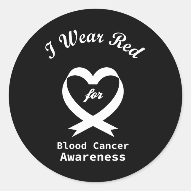 Pegatina Redonda Concienciación sobre el cáncer de sangre Apoyo de  (Anverso)