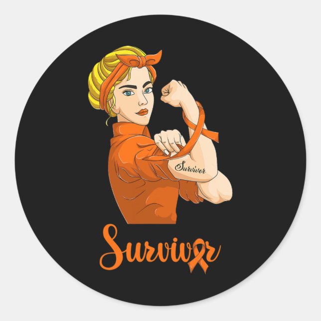 Pegatina Redonda Concienciación sobre el cáncer de sangre entre muj (Anverso)