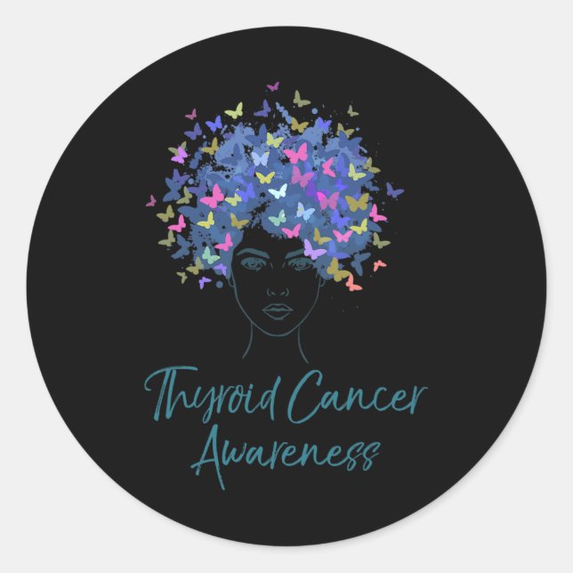 Pegatina Redonda Concienciación sobre el cáncer Donación de maripos (Anverso)