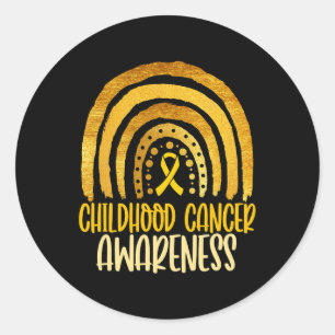 Pegatina Redonda Concienciación sobre el cáncer infantil Conciencia