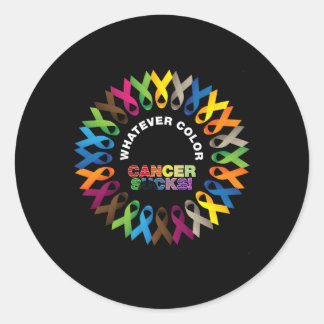 Pegatina Redonda Concienciación sobre el cáncer Lucha contra el cán