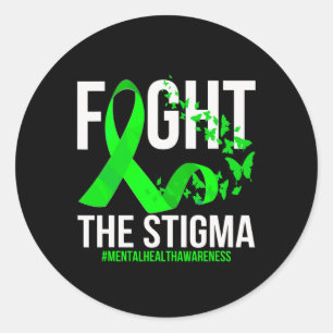 Pegatina Redonda Concienciación sobre el estigma en la salud mental