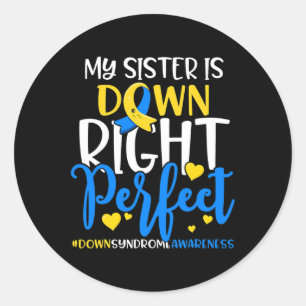 Pegatina Redonda Concienciación sobre el síndrome de Down Mi herman