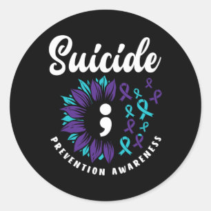 Pegatina Redonda Concienciación sobre el suicidio Apoyo a la preven