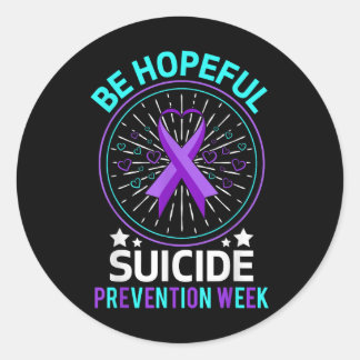 Pegatina Redonda Concienciación sobre el suicidio en Guay: Sensibil