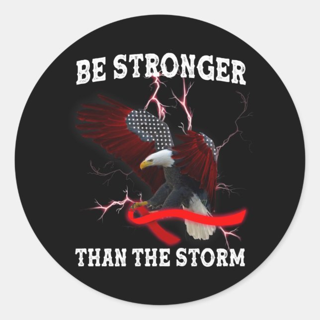 Pegatina Redonda Concienciación sobre el VIH SIDA Águila Roja Tema  (Anverso)