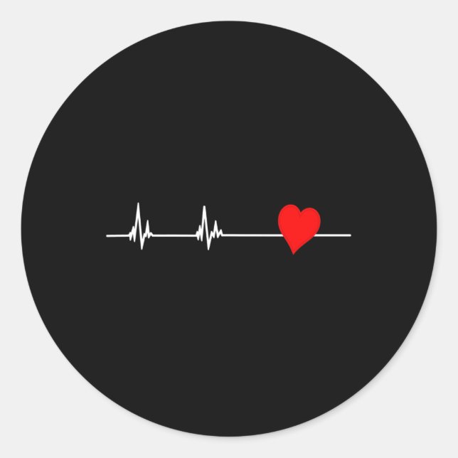 Pegatina Redonda Concienciación sobre enfermedades cardíacas en la  (Anverso)