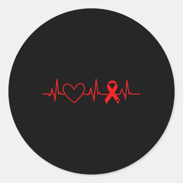 Pegatina Redonda Concienciación sobre enfermedades cardíacas Mes Ci (Anverso)