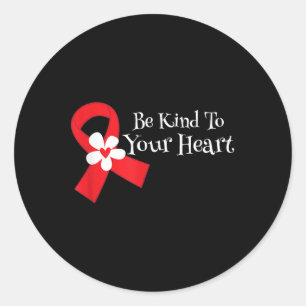 Pegatina Redonda Concienciación sobre enfermedades cardíacas Mes de