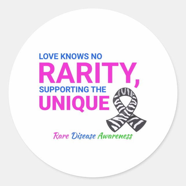 Pegatina Redonda Concienciación sobre enfermedades raras en apoyo d (Anverso)