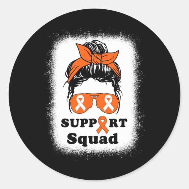 Pegatina Redonda Concienciación sobre esclerosis Escuadrón de apoyo (Anverso)