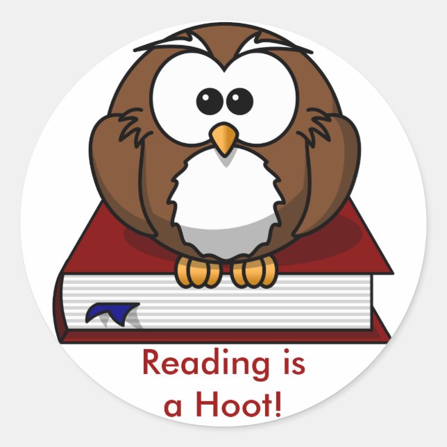 Pegatina Redonda Concienciación sobre la alfabetización: Leer es un (Anverso)