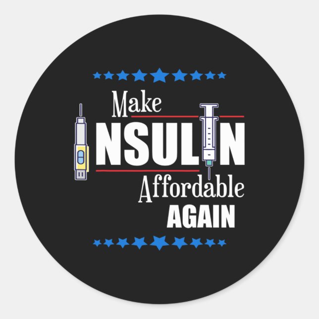 Pegatina Redonda Concienciación sobre la diabetes a precios asequib (Anverso)