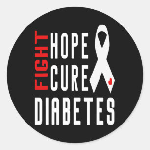 Pegatina Redonda Concienciación sobre la diabetes de tipo 1 - Comba