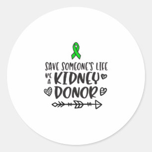 Pegatina Redonda Concienciación sobre la donación de riñones, do