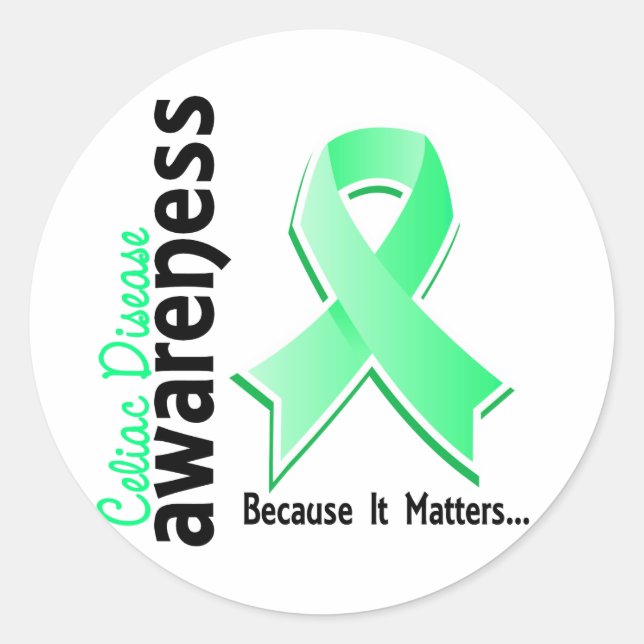 Pegatina Redonda Concienciación sobre la enfermedad celiaca 5 (Anverso)