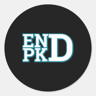 Pegatina Redonda Concienciación sobre la enfermedad renal poliquíst