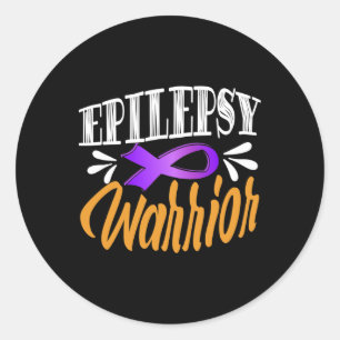 Pegatina Redonda Concienciación sobre la epilepsia lucha Usa Guerre