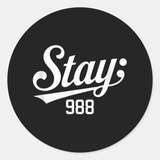 Pegatina Redonda Concienciación sobre la prevención del suicidio (Anverso)