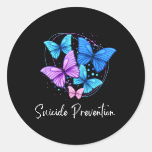 Pegatina Redonda Concienciación sobre la prevención del suicidio en