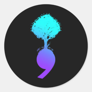 Pegatina Redonda Concienciación sobre la prevención del suicidio en