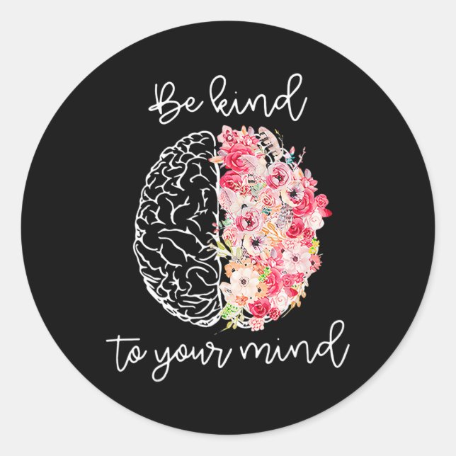 Pegatina Redonda Concienciación sobre la salud El auto cuidado debe (Anverso)