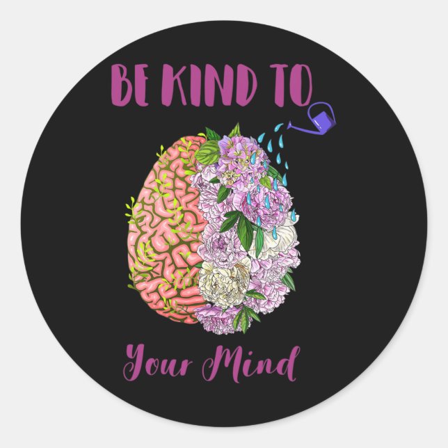 Pegatina Redonda Concienciación sobre la salud El auto cuidado debe (Anverso)