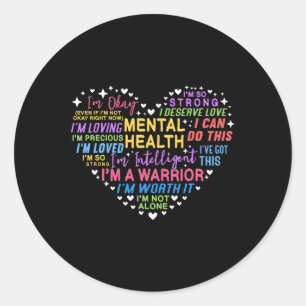Pegatina Redonda Concienciación sobre la salud mental