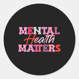 Pegatina Redonda Concienciación sobre la salud mental Concienciació