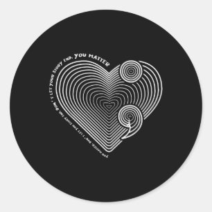 Pegatina Redonda Concienciación sobre la salud mental Corazón de ca