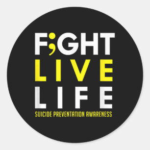 Pegatina Redonda Concienciación sobre la salud mental de Fight Live
