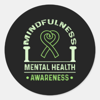 Pegatina Redonda Concienciación sobre la salud mental de los emplea