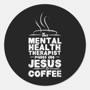 Pegatina Redonda Concienciación sobre la salud mental Jesús &amp; C