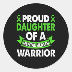 Pegatina Redonda Concienciación Sobre La Salud Mental Mamá De Un Me