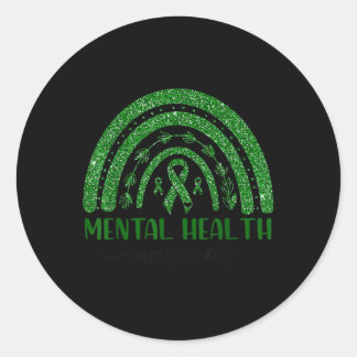 Pegatina Redonda Concienciación sobre la salud mental - parpadea el