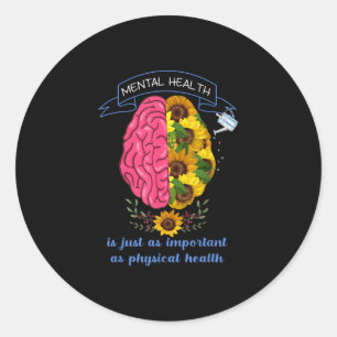 Pegatina Redonda Concienciación sobre la salud mental Prevención de