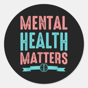 Pegatina Redonda Concienciación sobre la salud mental - Salud menta