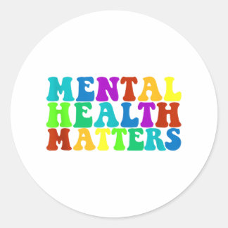 Pegatina Redonda Concienciación sobre la salud mental Salud mental 