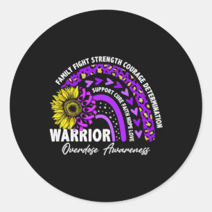 Pegatina Redonda Concienciación sobre la sobredosis de la cinta púr