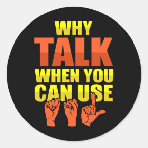 Pegatina Redonda Concienciación sobre la sordera en el lenguaje de 