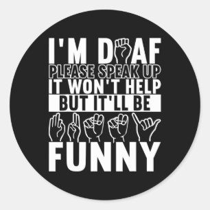 Pegatina Redonda Concienciación sobre la sordera en el lenguaje del