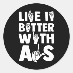 Pegatina Redonda Concienciación sobre la sordera y lenguaje de Rótu