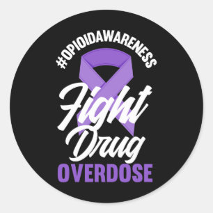 Pegatina Redonda Concienciación sobre opioides lucha contra la sobr
